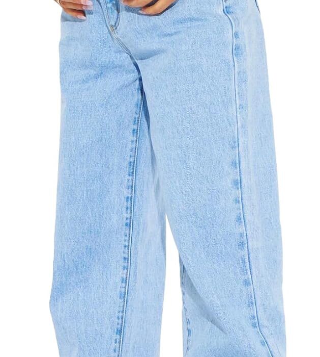 Women's High Waisted Boyfriend Baggy Jeans Straight Leg Casual Denim Pants