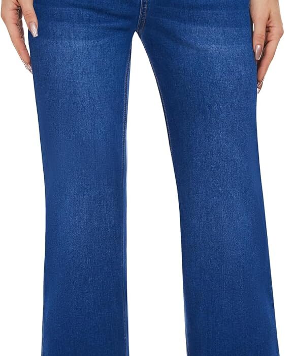 Women's High Waisted Wide Leg Baggy Stretch Denim Jeans