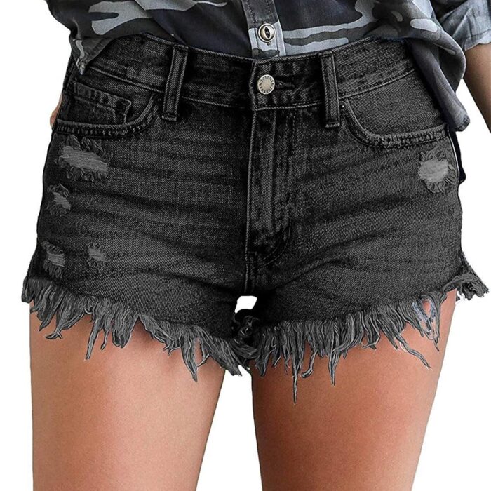 Women's Cut Off Denim Jean Shorts Ripped Distressed